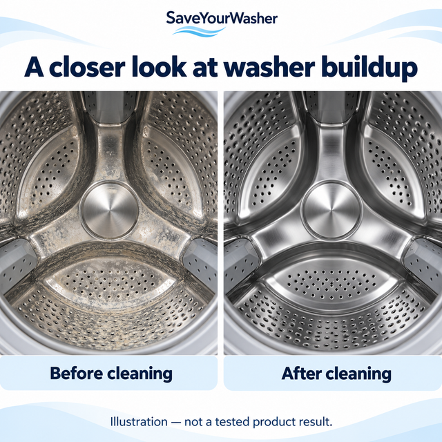 SaveYourWasher comparison drum — illustrative comparison